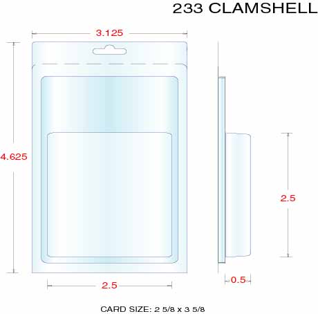 clamshell packaging stock sizes