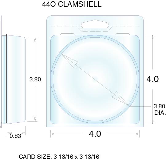 clamshell packaging stock sizes